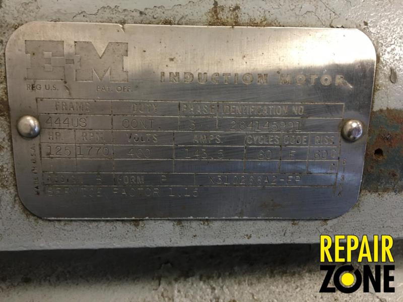 EM 125 HP 1800 RPM 444US FR