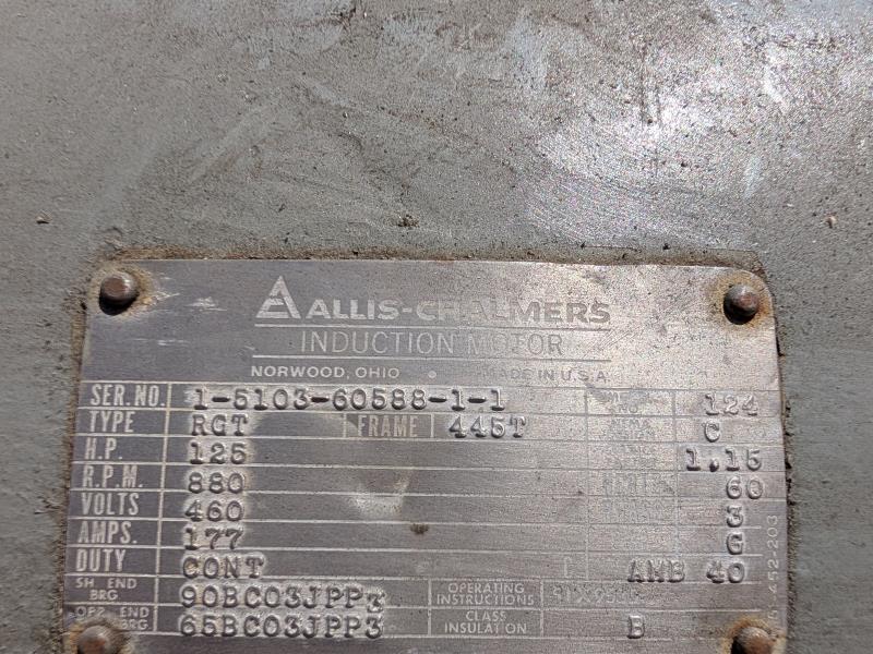 Allis Chalmers 125 HP 900 RPM 445T FR