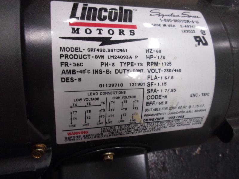 Lincoln 1/3 HP 1800 RPM 56C FR C