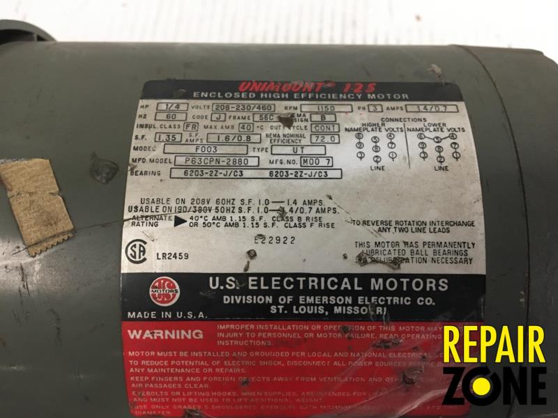 US 1/4 HP 1200 RPM 56C-A