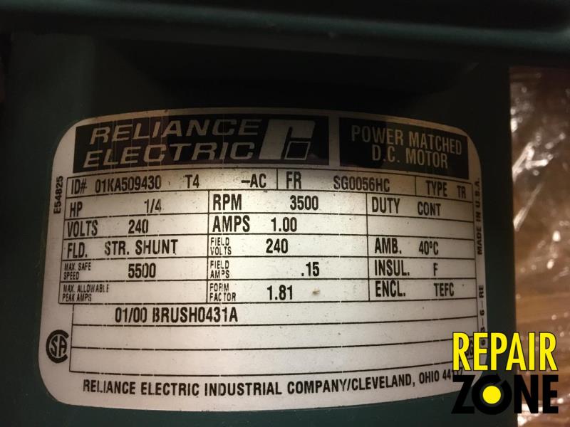 Reliance 1/4 HP 3600 RPM 56HC FR