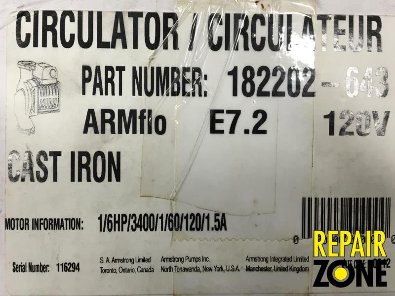ARMSTRONG 1/6 HP 3600 RPM Circulator
