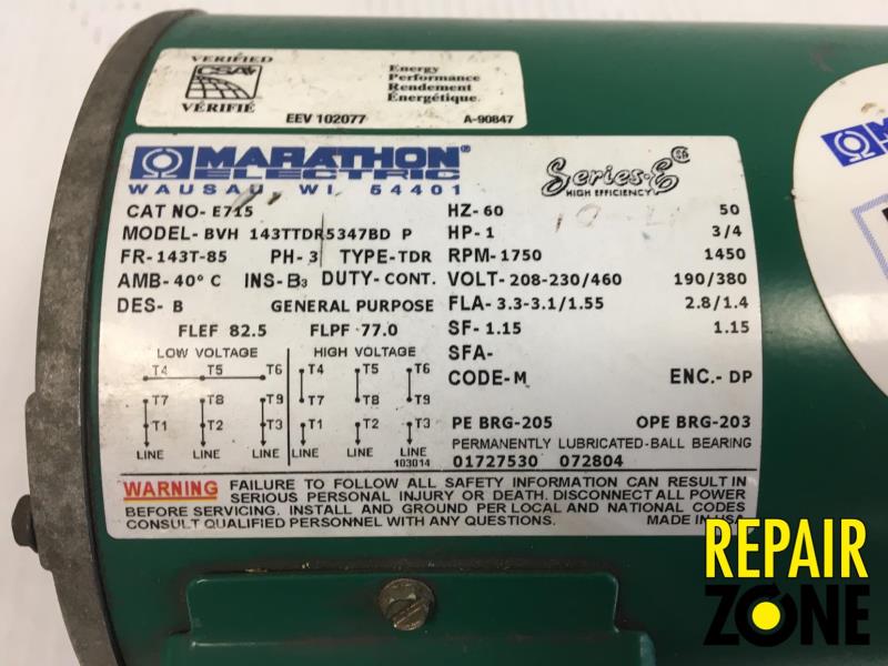 Marathon 1 HP 1800 RPM 145T FR