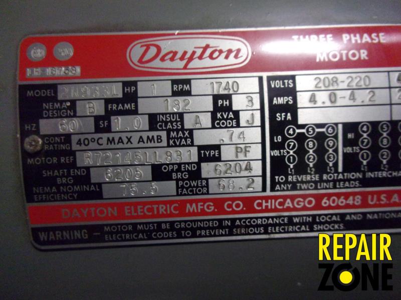 Dayton 1 HP 1800 RPM 182 FR