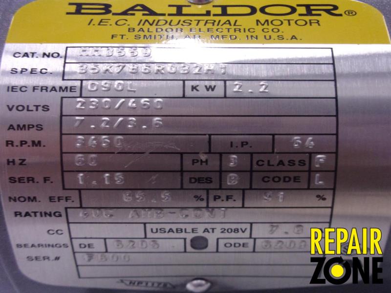 Baldor 2.2 KW 3600 RPM  90L FR
