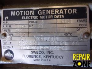 SWECO 2.5 HP 1200 RPM  213T FR