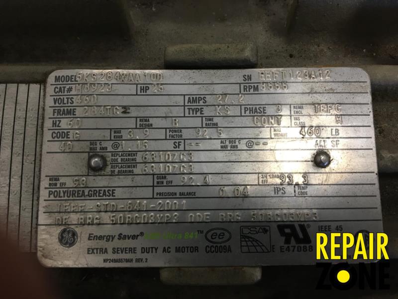 GE 25 HP 3600 RPM 284TC FR