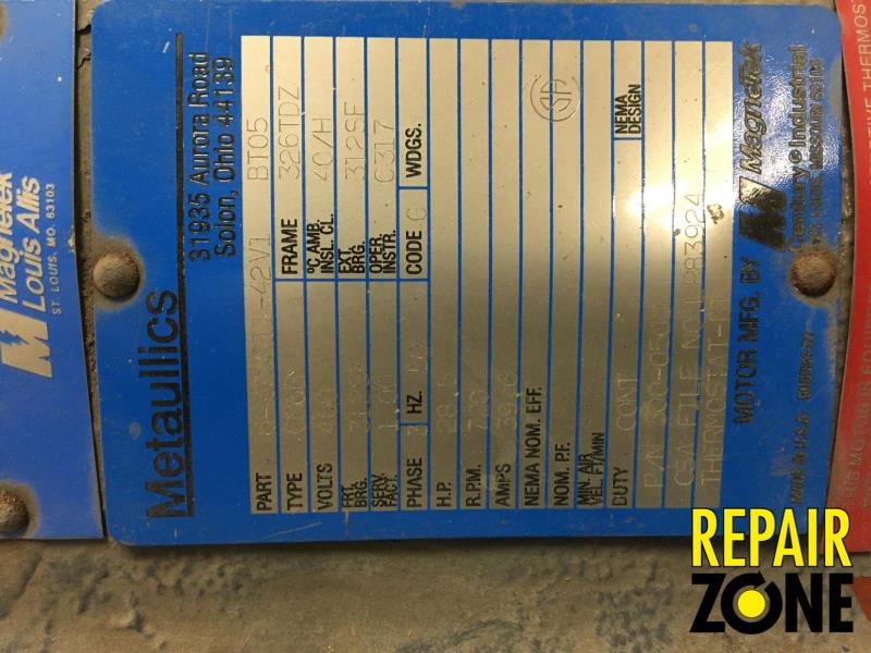 Magnetek 28.5 HP 720 RPM 365TDZ FR