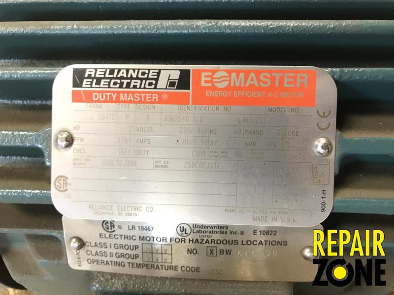 Reliance 2 HP 1200 RPM 184TC FR