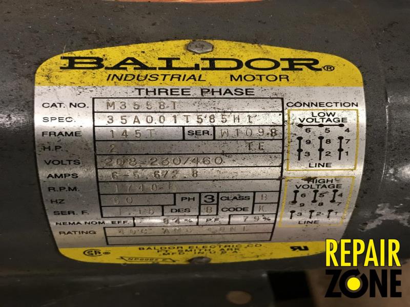 Baldor 2 HP 1800 RPM 145T FR B