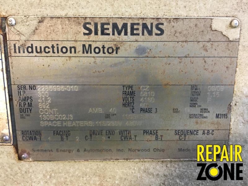 Siemens 300 HP 900 RPM 5810 FR-B