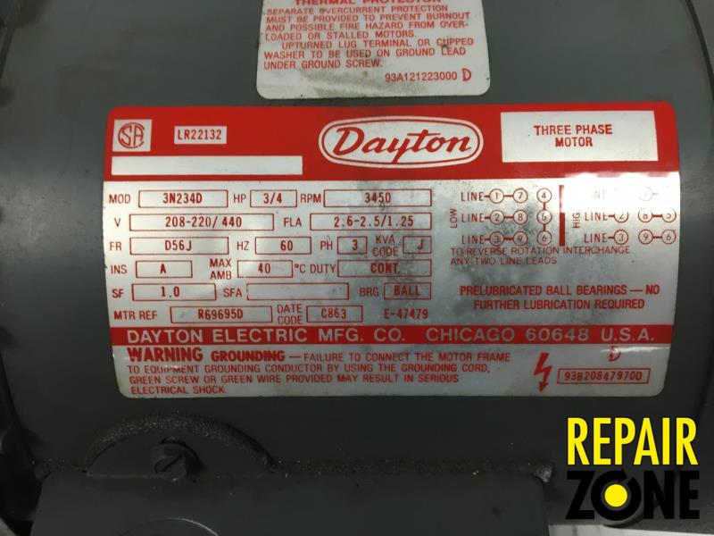 Dayton 3/4 HP 3600 RPM 56J FR