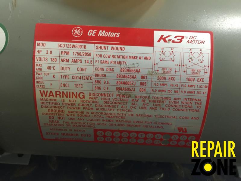 GE 3 HP 1800/3600 RPM