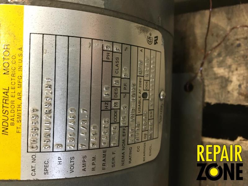 Baldor 3 HP 3600 RPM 145TC FR