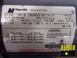 Magnetek .75  HP 1200 RPM 143T FR