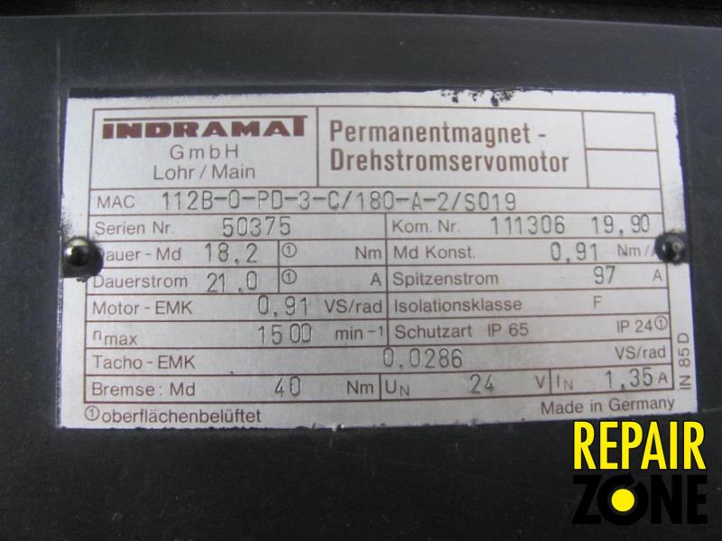 Indramat MAC112B-0-PD-3-C/180-A-2/S019